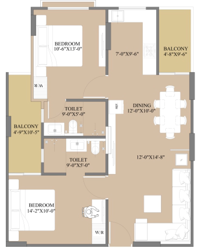 2 BHK Flat in Unicorn The Status in Jagatpura, Jaipur - Image 923002