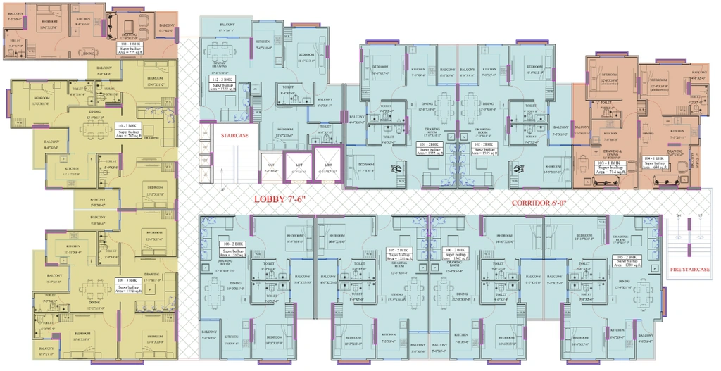 Floor Plan of Unicorn The Status in Jagatpura, Jaipur - Image 414195