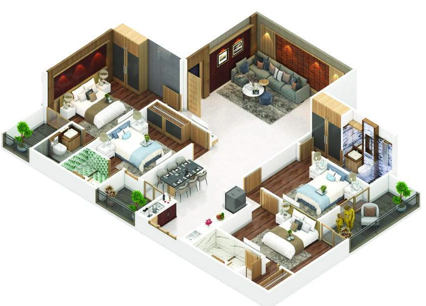 4 BHK Flat in Viaan Radiance in Vaishali Nagar, Jaipur - Image 923006