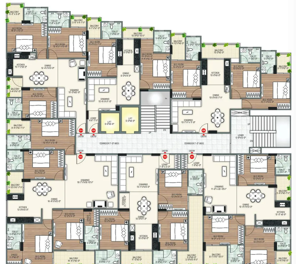 Floor Plan of Viaan Radiance in Vaishali Nagar, Jaipur - Image 414208