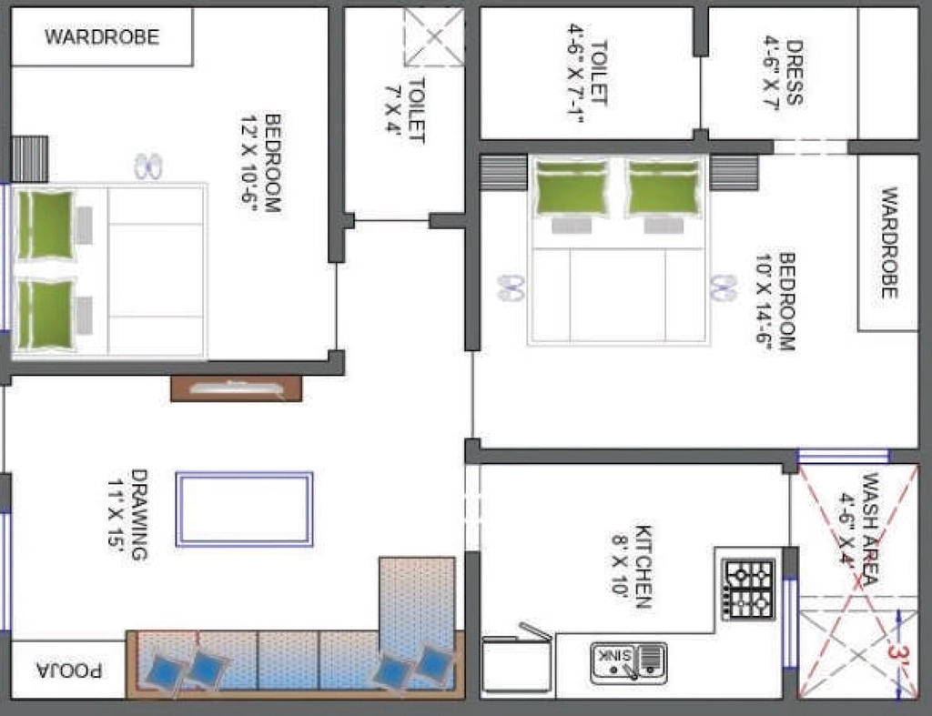 2 BHK Flat in Pragnya Edenverse in Siruseri, Chennai - Image 923009