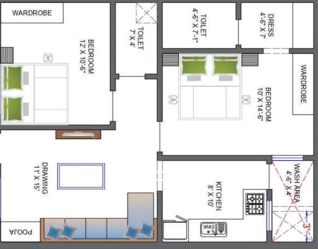 2 BHK Flat in Pragnya Edenverse in Siruseri, Chennai - Image 923008