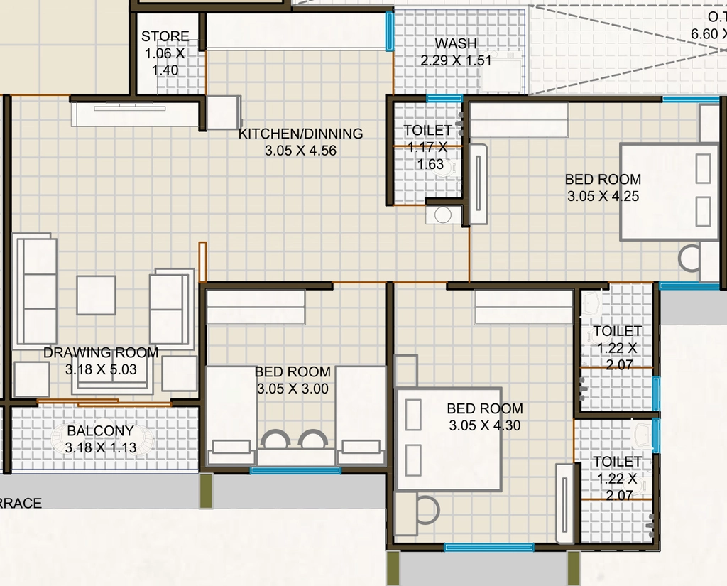 3 BHK Flat in Har Aarohi Elegance in South Bopal, Ahmedabad - Image 923019