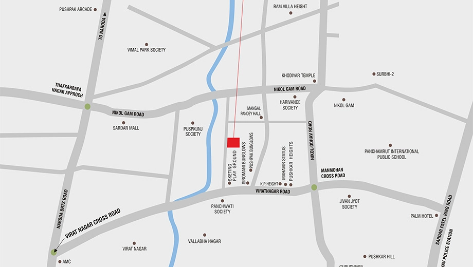 Location of Commercial Har Aarohi Elegance in South Bopal, Ahmedabad - Image 414261