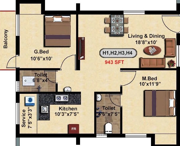 2 BHK Flat in Stepsstone Vatsa 4 AVM in Kattupakkam, Chennai - Image 923029