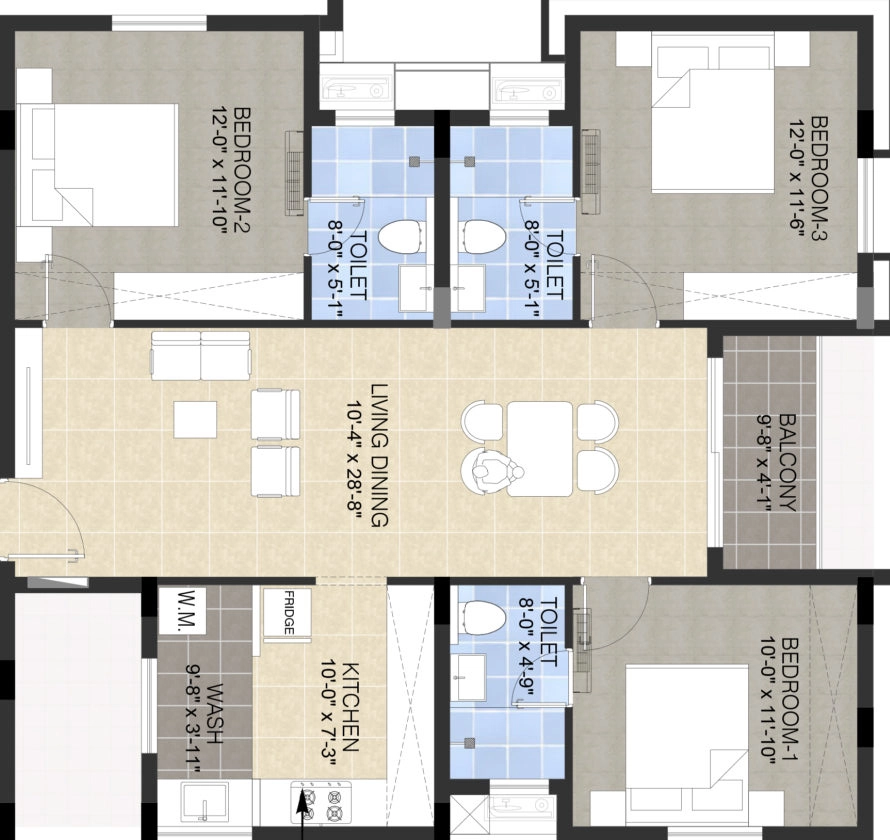 3 BHK Flat in Tuya Sharon Rose in Choolaimedu, Chennai - Image 923036