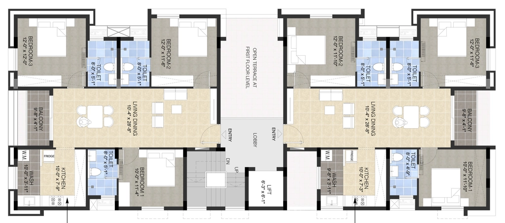 Floor Plan of Tuya Sharon Rose in Choolaimedu, Chennai - Image 414296