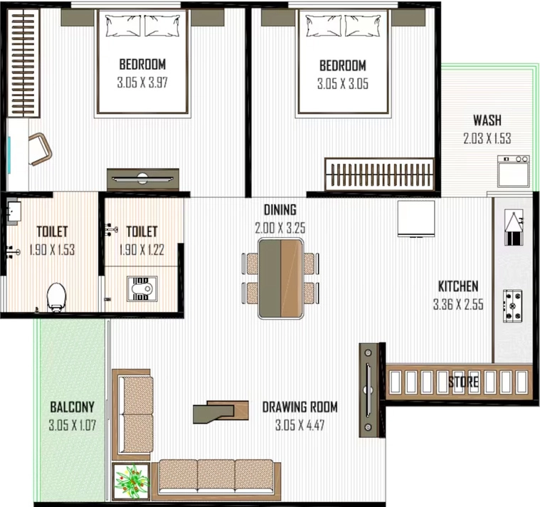 2 BHK Flat in Balaji Sky Harmony in Vastral, Ahmedabad - Image 923045