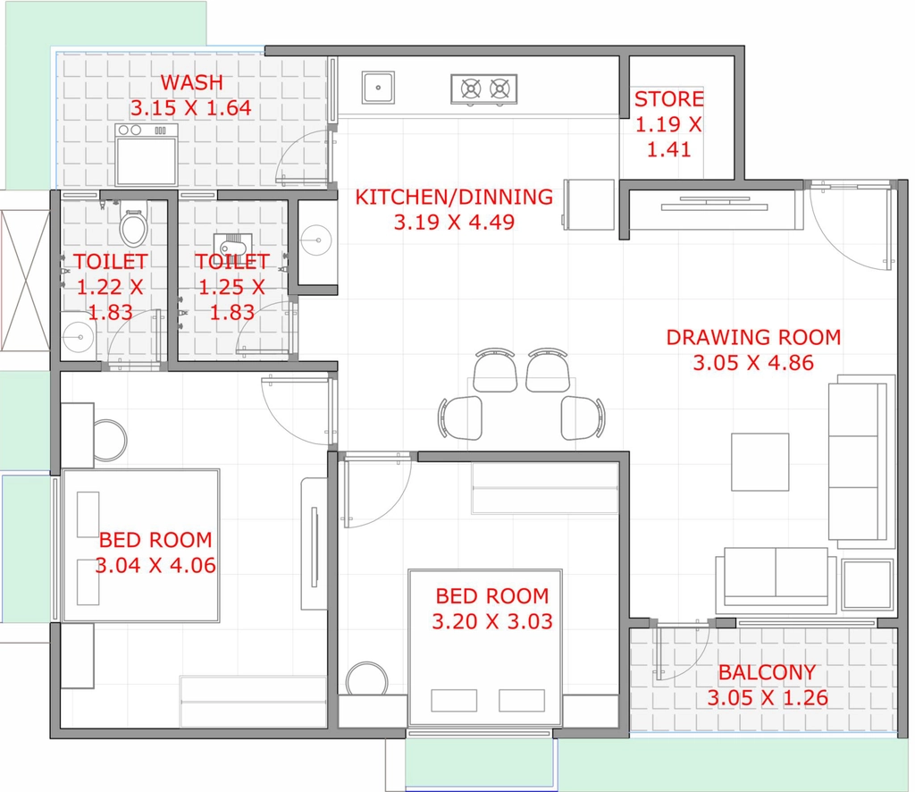 2 BHK Flat in Evergreen Jaldhara Residency in Kathwada, Ahmedabad - Image 923056