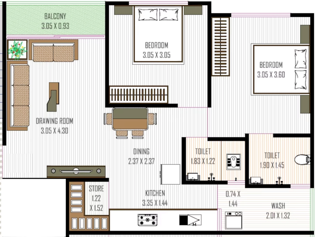 2 BHK Flat in LG NB Sky in Kathwada, Ahmedabad - Image 923072