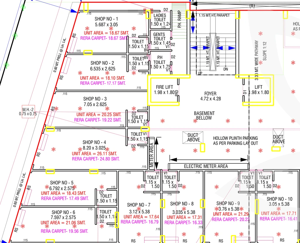 Floor Plan of Commercial Madhuvan Amrut Elegance in Chandlodiya, Ahmedabad - Image 414389
