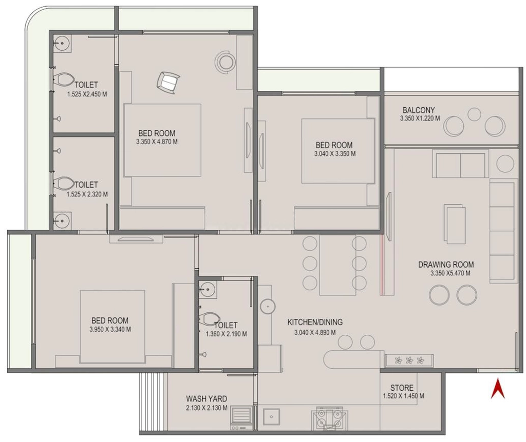 3 BHK Flat in Mangal Murti Magnate Pearl in New Ranip, Ahmedabad - Image 923079