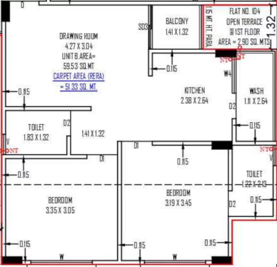 2 BHK Flat in MR Atlantis Elenza in Vastral, Ahmedabad - Image 923083