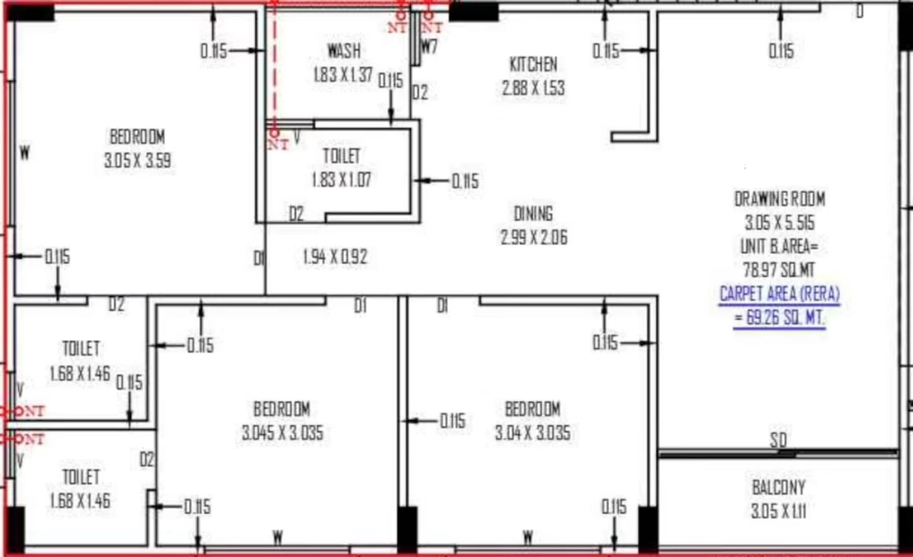 3 BHK Flat in MR Atlantis Elenza in Vastral, Ahmedabad - Image 923084