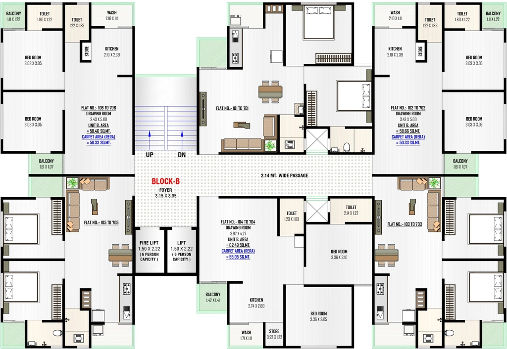Floor Plan of Netra Vedrusha Residency in Singarwa, Ahmedabad - Image 414419