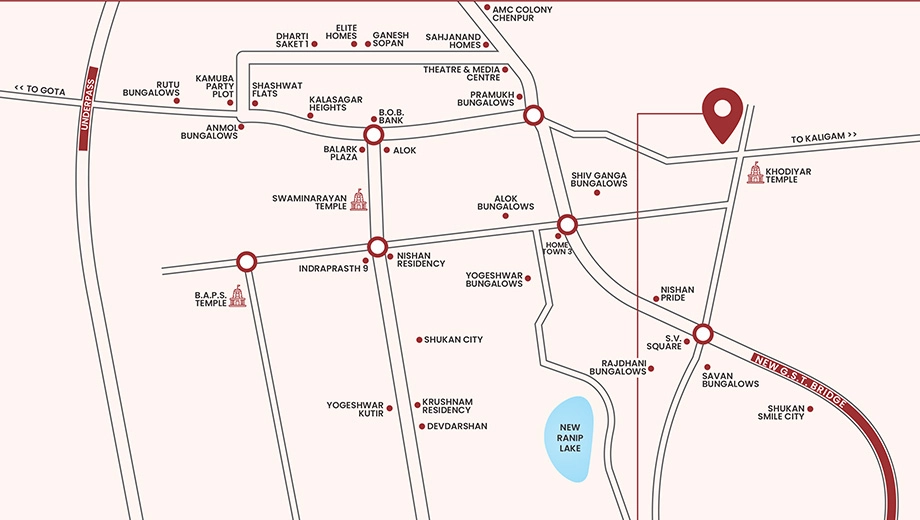 Location of Nilkanth Shypram Lavish in New Ranip, Ahmedabad - Image 414430