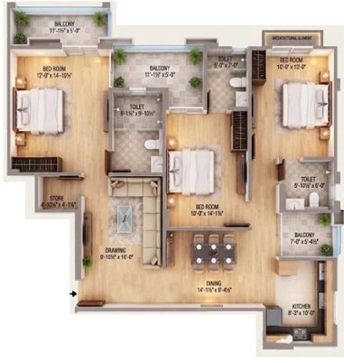 3 BHK Flat in Manoj Mangal Deep in Jagatpura, Jaipur - Image 923113