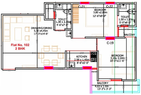 2 BHK Flat in GMR Redwood Utopia in Jagatpura, Jaipur - Image 923114