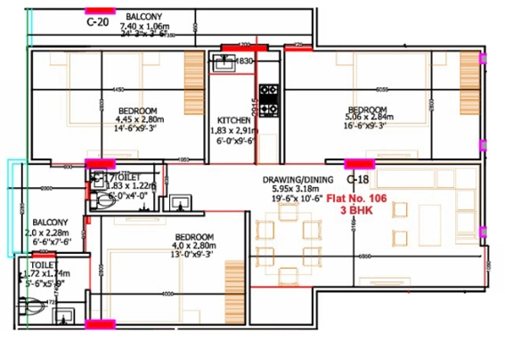 3 BHK Flat in GMR Redwood Utopia in Jagatpura, Jaipur - Image 923115
