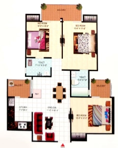 3 BHK Flat in Sanchar Nest Palm Heights in Wave City, Ghaziabad - Image 923117