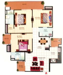 3 BHK Flat in Sanchar Nest Palm Heights in Wave City, Ghaziabad - Image 923118