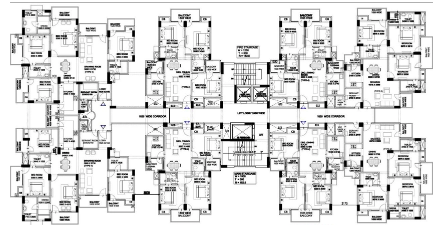 Floor Plan of Sanchar Nest Palm Heights in Wave City, Ghaziabad - Image 414480