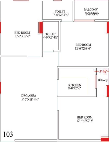 3 BHK Flat in Shri Balaji Heights 6 in Sirsi Road, Jaipur - Image 923124