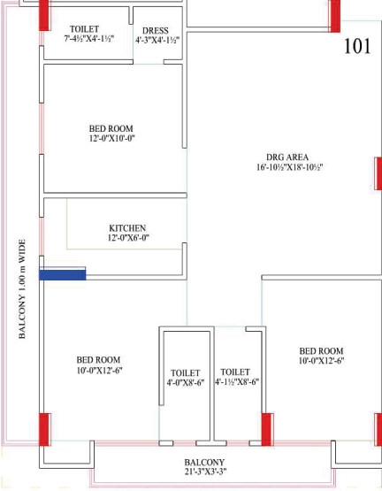 3 BHK Flat in Shri Balaji Heights 6 in Sirsi Road, Jaipur - Image 923128