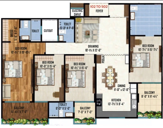4 BHK Flat in Shubh Mangal Elegance in Janta Colony, Jaipur - Image 923137
