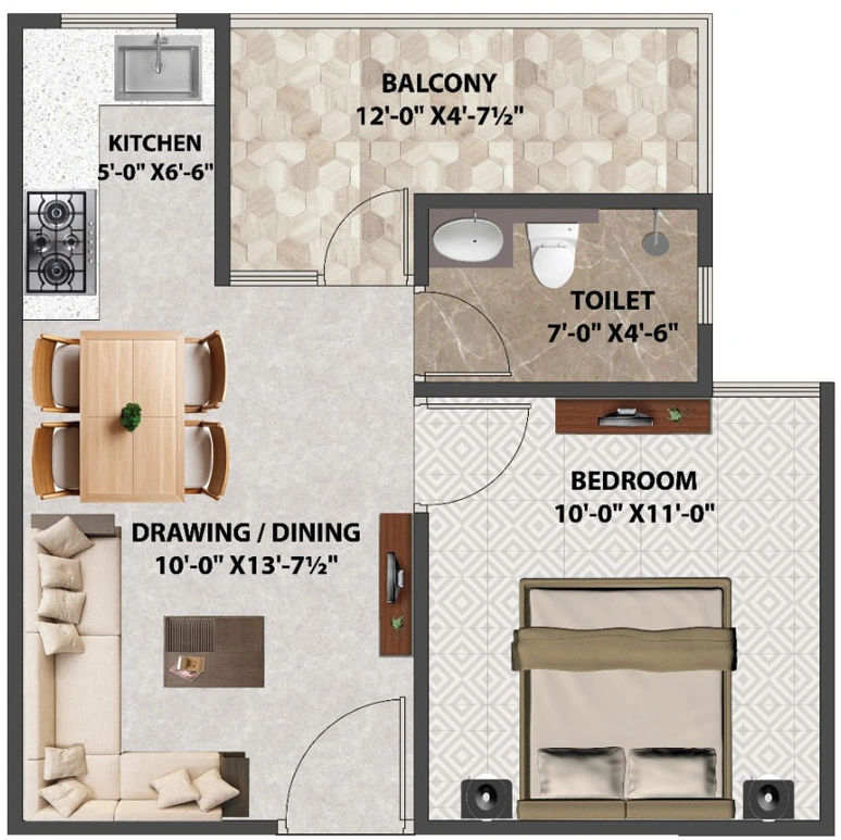 1 BHK Flat in Auric Aqua Homes in Sanganer, Jaipur - Image 923139