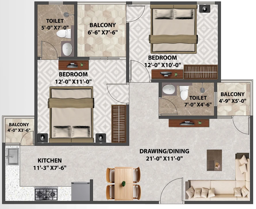 2 BHK Flat in Auric Aqua Homes in Sanganer, Jaipur - Image 923141