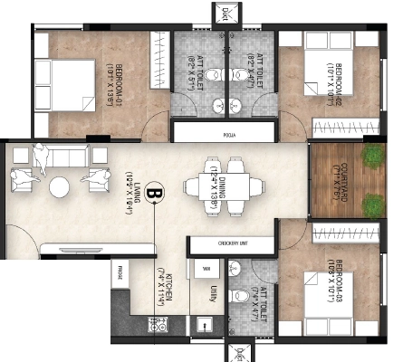 3 BHK Flat in Tuya Aarudhra in Madipakkam, Chennai - Image 923142
