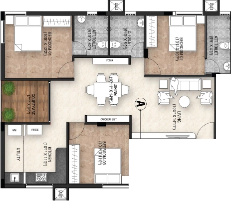 3 BHK Flat in Tuya Aarudhra in Madipakkam, Chennai - Image 923143