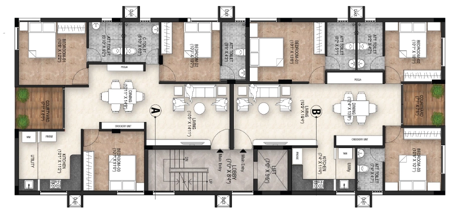 Floor Plan of Tuya Aarudhra in Madipakkam, Chennai - Image 414547