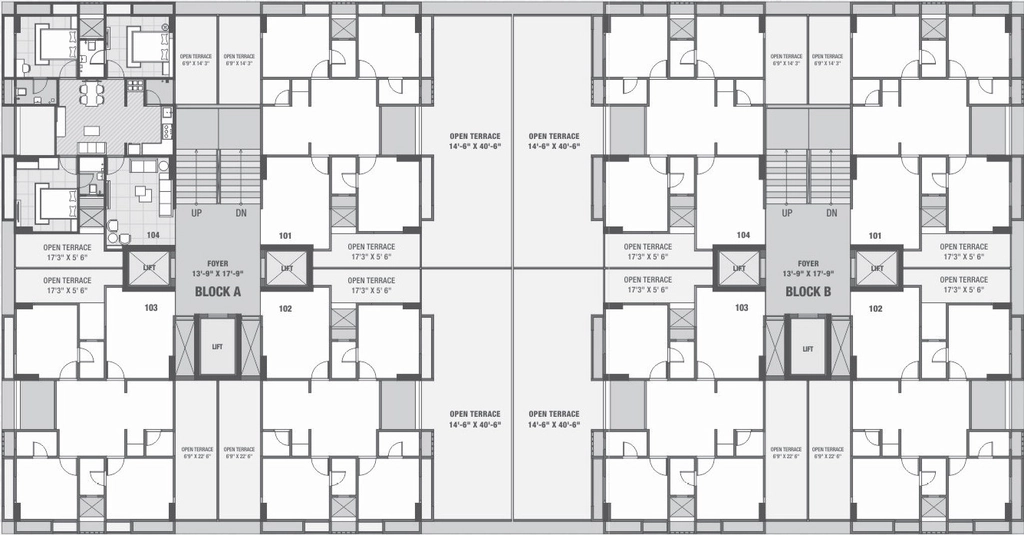 Floor Plan of Nirgun Rise in Bopal, Ahmedabad - Image 414579