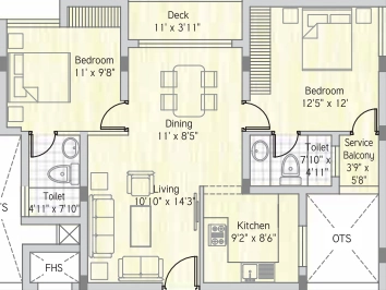 2 BHK Flat in Bhoomi White Rose in Thoraipakkam, Chennai - Image 923169