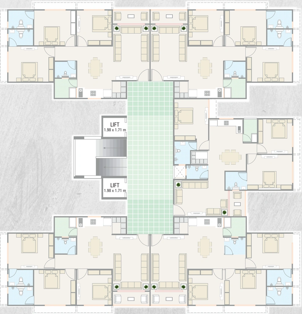 Floor Plan of Prabhu Shree Rang Elegance in Nava Vadaj, Ahmedabad - Image 414633