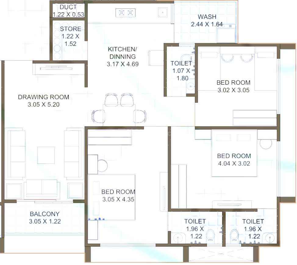 3 BHK Flat in Raj Pushpak 84 in Singarwa, Ahmedabad - Image 923198