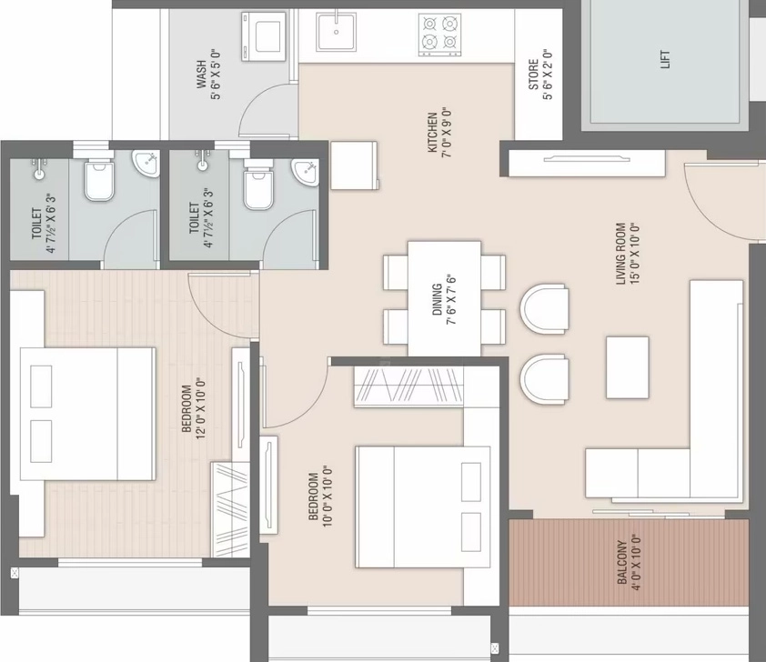 2 BHK Flat in Rameshwar Sky in Visalpur, Ahmedabad - Image 923204