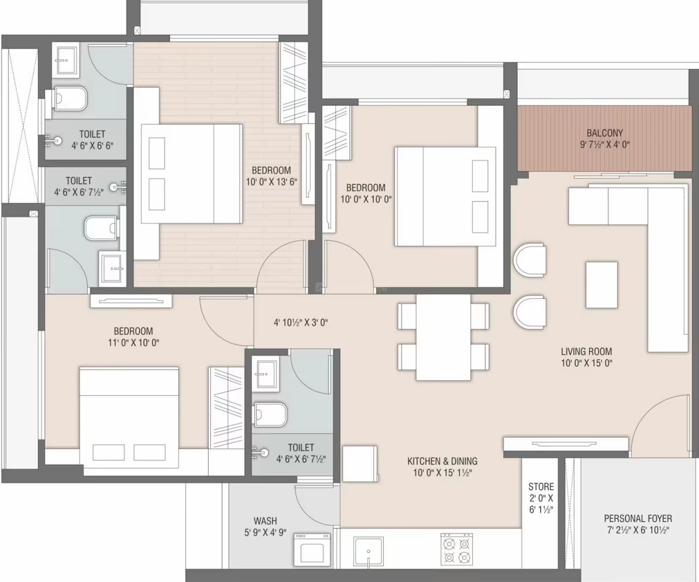 3 BHK Flat in Rameshwar Sky in Visalpur, Ahmedabad - Image 923205