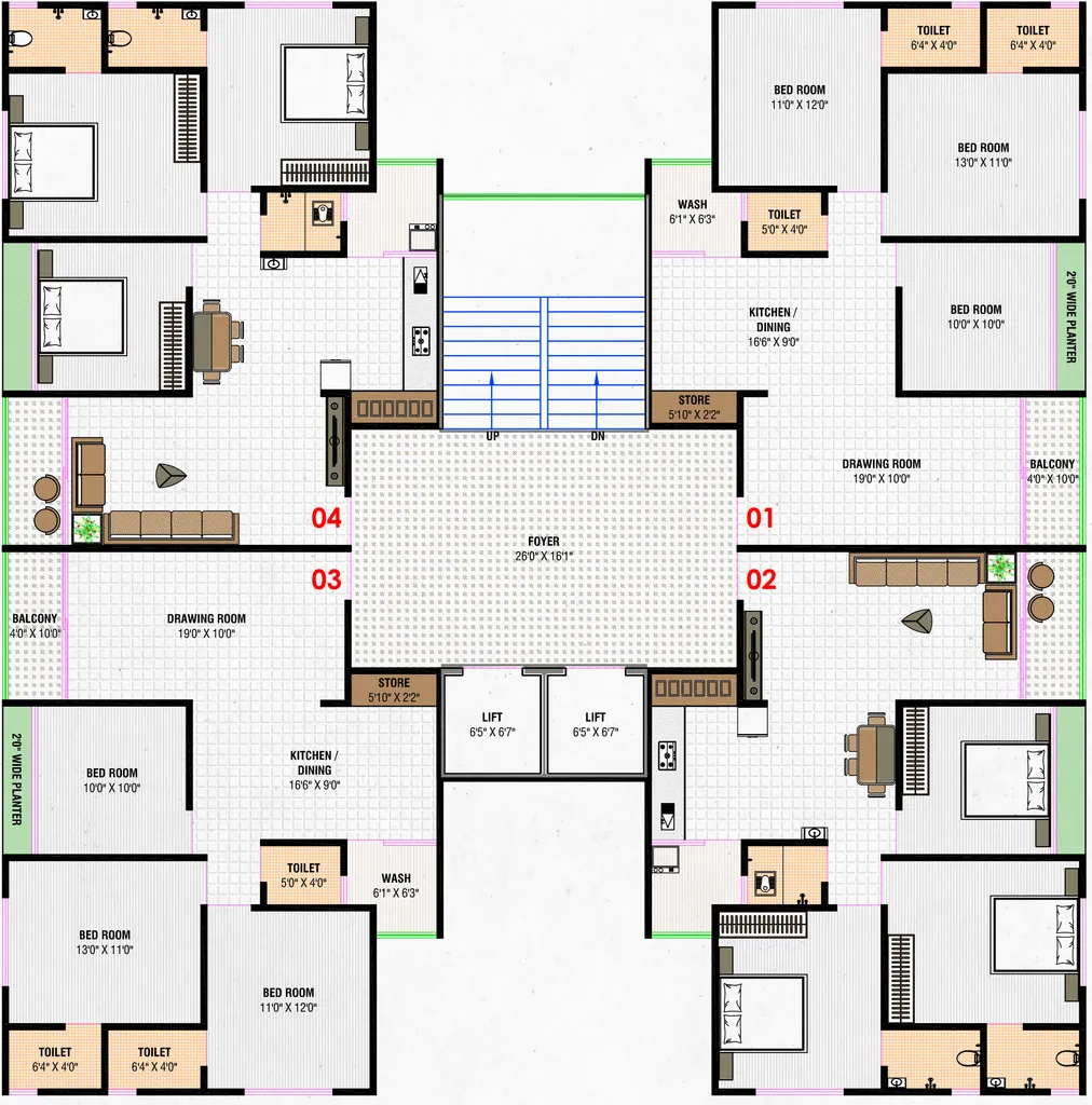 Floor Plan of Kadamb Pushp in Zundal, Ahmedabad - Image 414730
