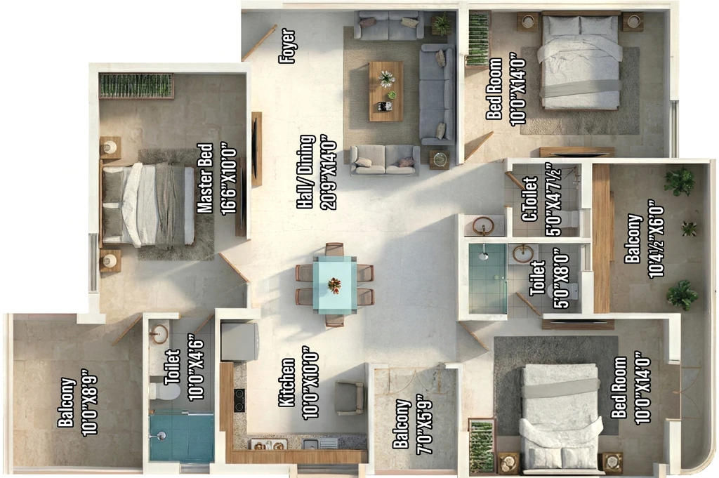 3 BHK Flat in VIP Elegant Elncalve in Kalapatti, Coimbatore - Image 923228