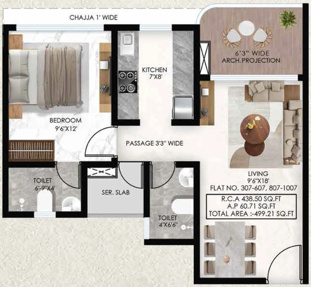 1 BHK Flat in Renucorp Vanaha in Panvel, Navi Mumbai - Image 923239