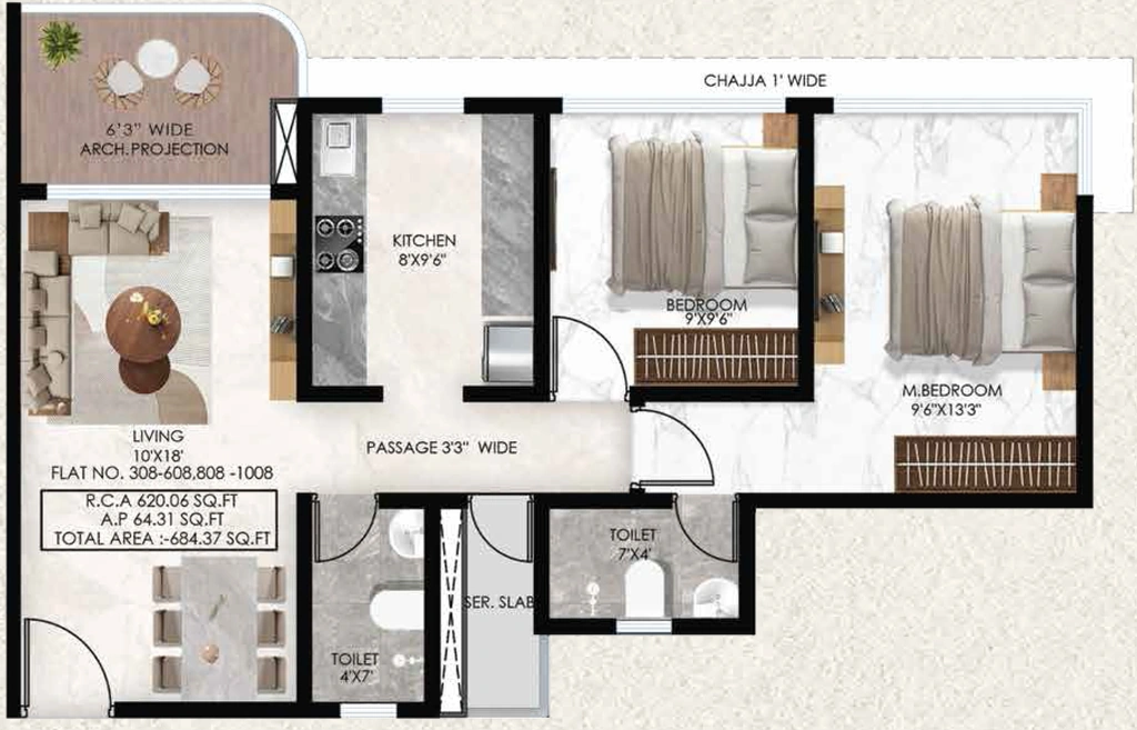 2 BHK Flat in Renucorp Vanaha in Panvel, Navi Mumbai - Image 923240