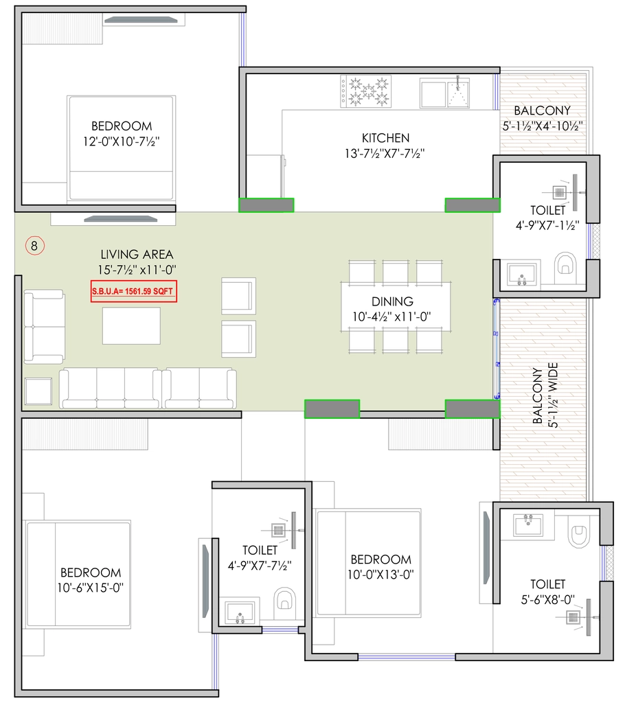 3 BHK Flat in Dukia Aerovista in Mansarovar, Jaipur - Image 923247