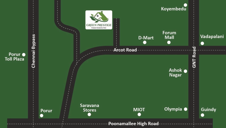 Location of Green Prestige in Valasaravakkam, Chennai - Image 414837