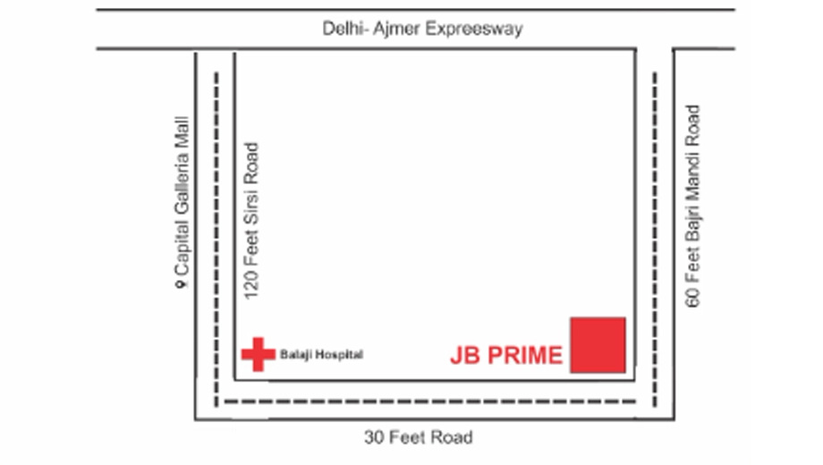 Location of JB Prime in Sirsi Road, Jaipur - Image 414894
