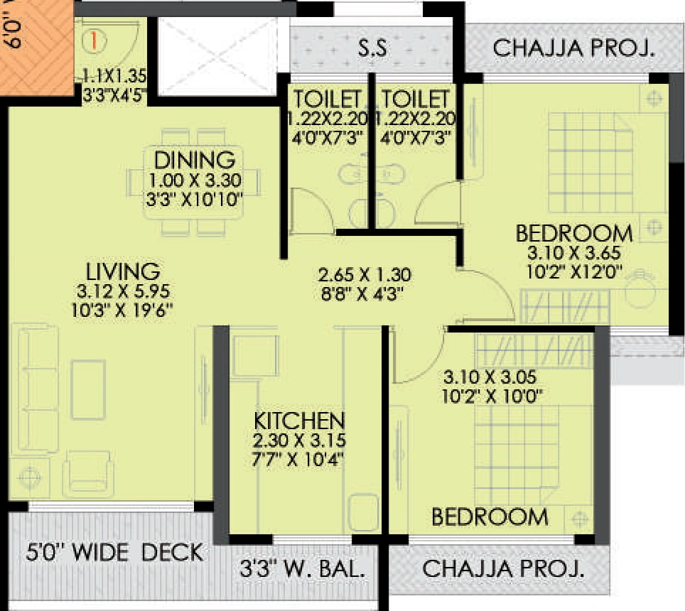 2 BHK Flat in Kasturi Regius Luxe in Kharghar, Navi Mumbai - Image 923281