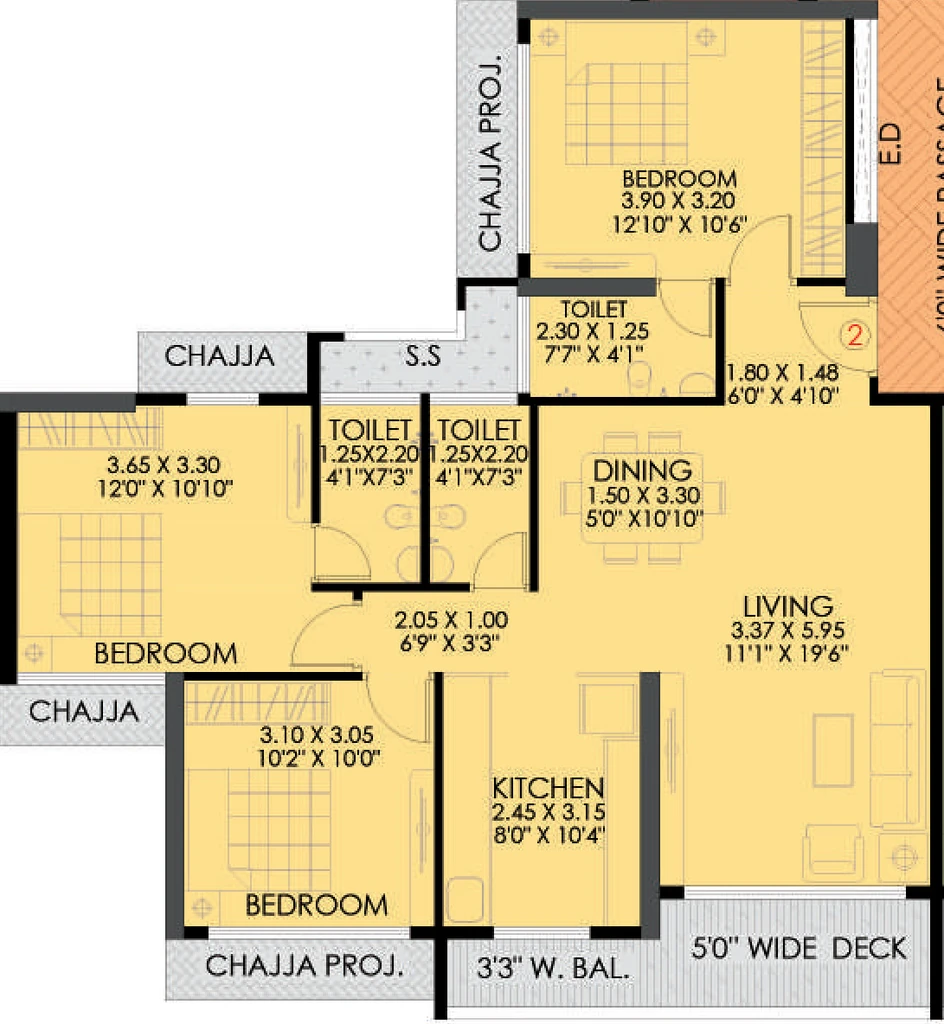 3 BHK Flat in Kasturi Regius Luxe in Kharghar, Navi Mumbai - Image 923282