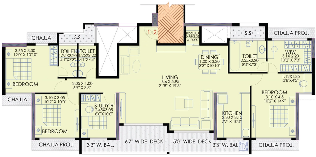 4 BHK Flat in Kasturi Regius Luxe in Kharghar, Navi Mumbai - Image 923283